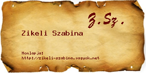 Zikeli Szabina névjegykártya